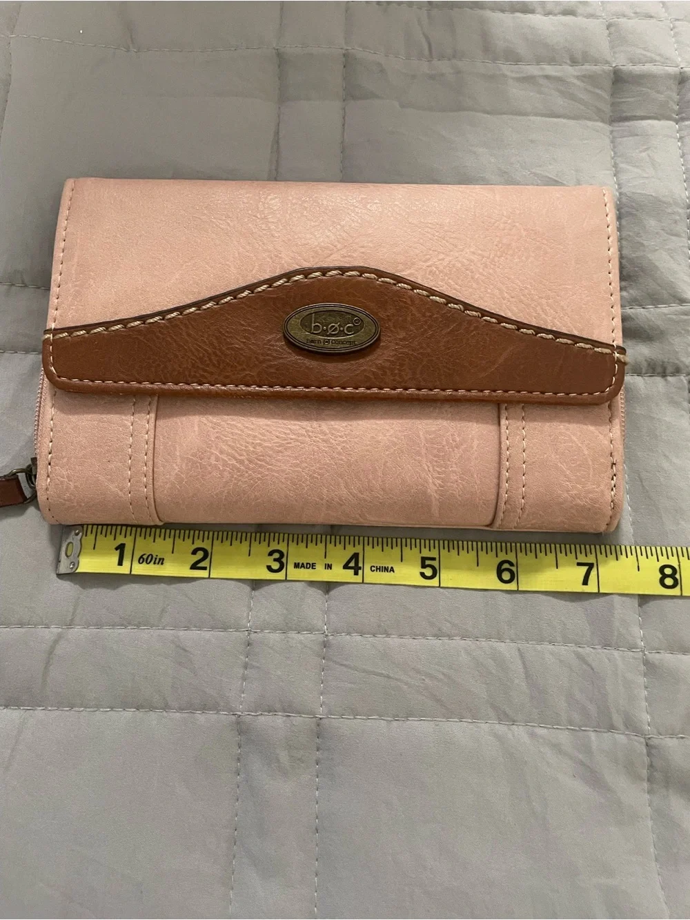 b.o.c. Pink and Brown Two-Tone Trifold Wallet